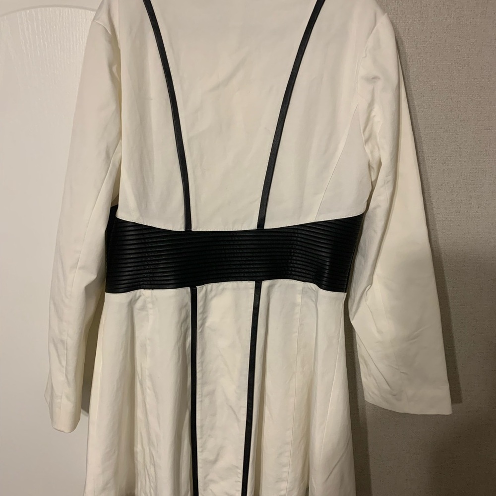 Chic White Coat with Black Accents